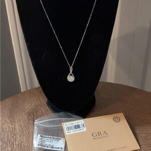 Elegant 2ct Moissanite Silver Necklace with Infinity Pendant